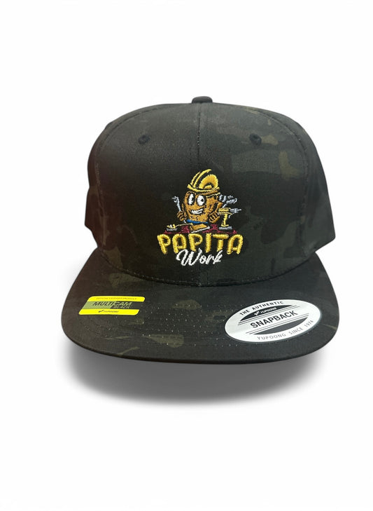 Papita work multi cam blk SnapBack hat