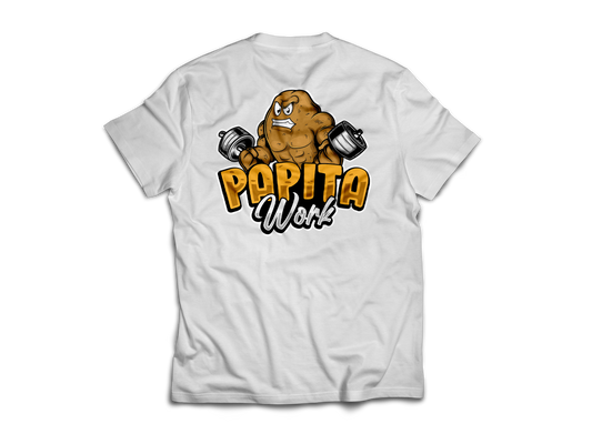 PAPITA DRIP WHITE T GYM LOGO